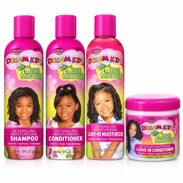 African Pride Olive Miracle Dream Kids Detangling Care Set