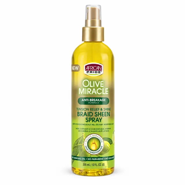 African Pride Olive Miracle Braid Sheen Spray Regular 355 ml