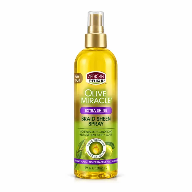 African Pride Olive Miracle Braid Sheen Spray Extra Shine 355 ml