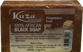 Kuza Naturals Fragrance Free 100% African Black Soap 114 g