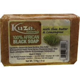 Kuza Naturals 100% African Black Soap with Shea Butter & Tea Tree 114 g